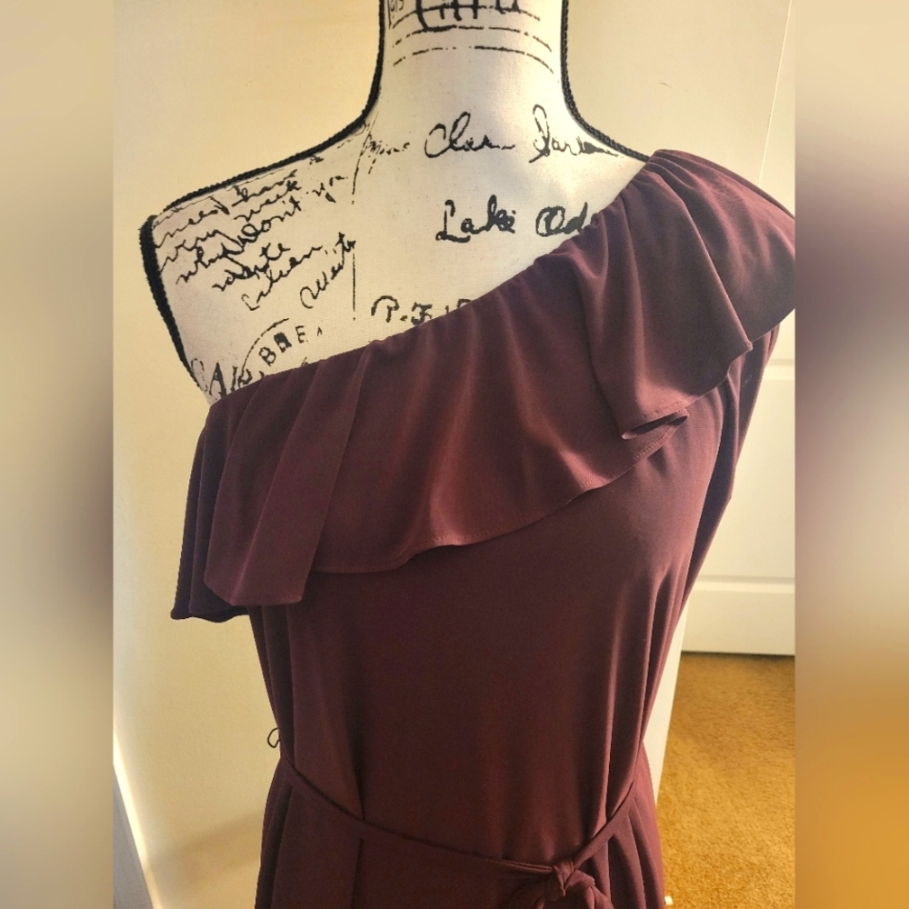 Kenneth Cole ~ Asymmetrical One Shoulder Ruffle Dress